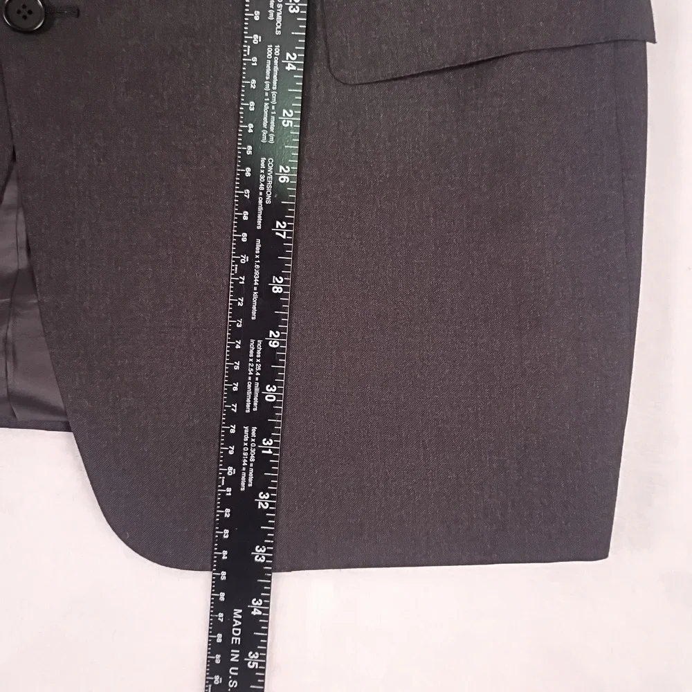 Canali Mens Charcoal Gray 100% Wool 2 Button Blazer Sport Coat Made in Italy 46R